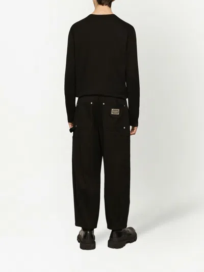 Dolce & Gabbana Logo Plaque Long-sleeve T-shirt In Black