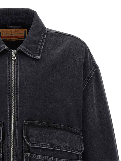 Diesel Jacket In Batavia-weave Denim In Black