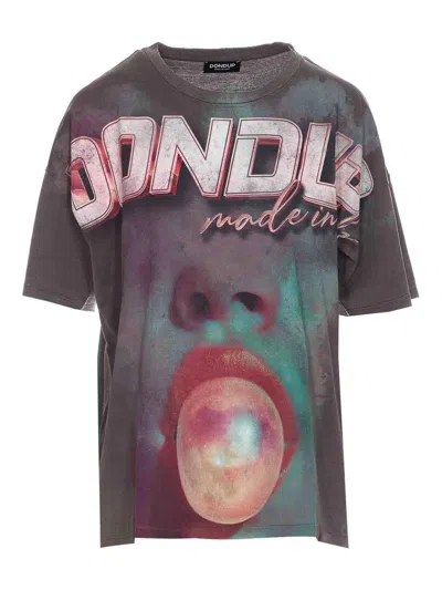 Dondup Crewneck Logo Print Graphic Top In Multi