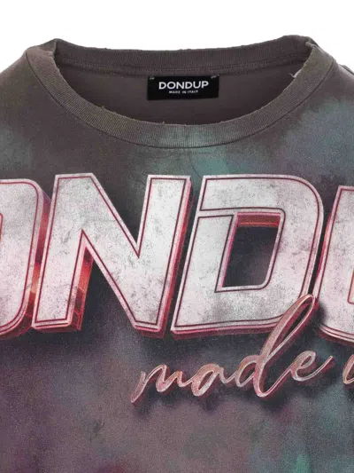 Dondup Crewneck Logo Print Graphic Top In Multi