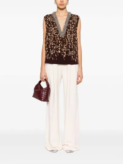 Dries Van Noten High Waist Pleated Front Wide-leg Trousers In Pink