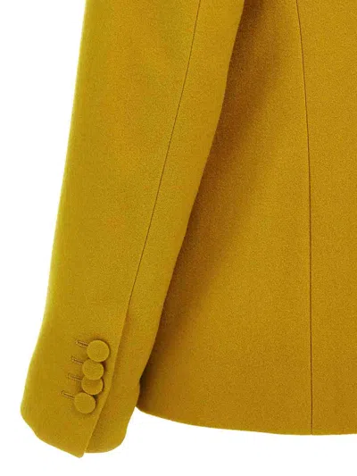 Dries Van Noten 'blazer Double-breasted Tailored Structured Shoulders' In Yellow