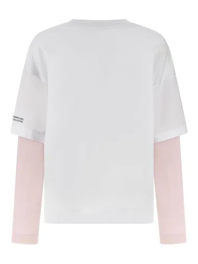 Dries Van Noten Hemmings Printed Double-sleeved T-shirt In White