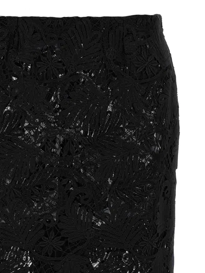 Ermanno Scervino Intricate Lace Effect Skirt With Tulle Lining In Black