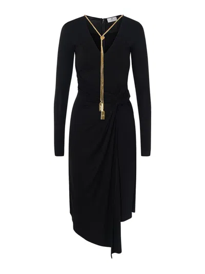 Elisabetta Franchi Necklace-detail Midi Dress In Black