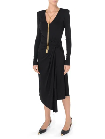 Elisabetta Franchi Necklace-detail Midi Dress In Black