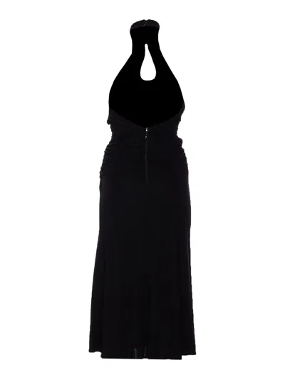 Elisabetta Franchi Black Ruffled Dress In Black