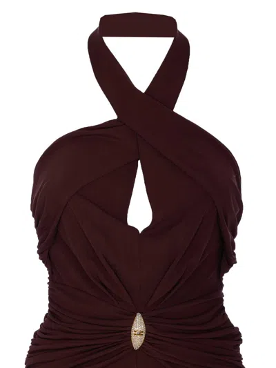 Elisabetta Franchi Ruffled Dress Embellished Detail