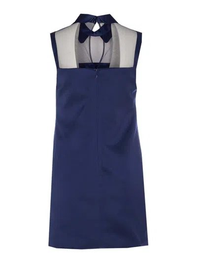 Elisabetta Franchi Blue Dresszip And Hook Closure On The Back In Blue