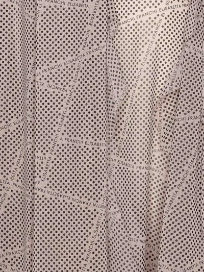 Elisabetta Franchi Red Carpet Georgette Dress With Polka Dots And Ribbons