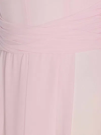 Elisabetta Franchi Red Carpet Dress With Rouches And Split In Pink