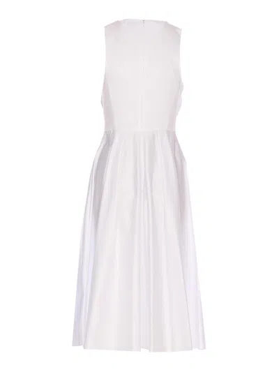 Elisabetta Franchi One Shoulder Pleated Maxi Dress In White