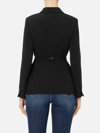 Elisabetta Franchi Multi-pockets Utilitarian Blazer In Black