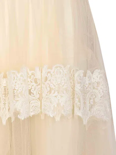 Elisabetta Franchi Couture Skirt Lace Detailing In Pink