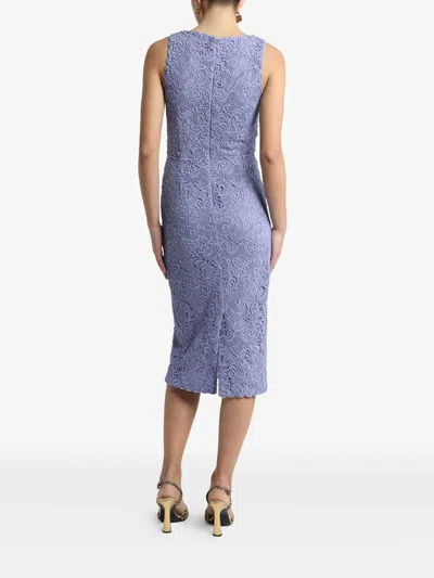 Etro , Etuikleid Mit Paisley-makramee-spitze, Damen, Violett, Grösse 46 In Blue