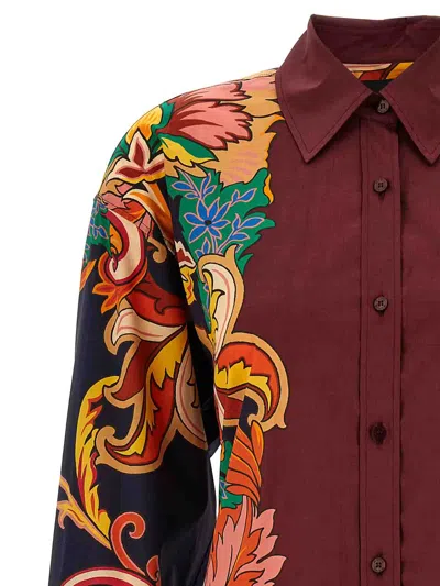 Etro Scarf Shirt In Burgundy