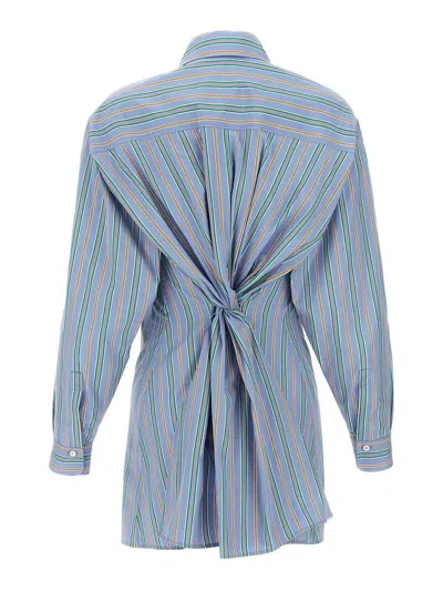 Etro Knotted Button-up Striped Shirt In Multi
