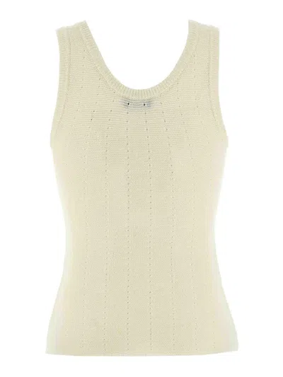 Etro Textured Knit Scoop Neck Sleeveless Top In Neutral