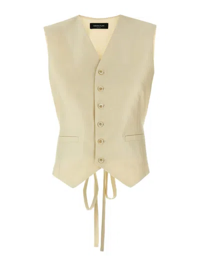 Fabiana Filippi Silk Vest With Adjustable Tie Back In Neutral