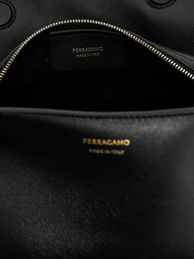 Ferragamo Chain Strap Leather Clutch With Gold-tone Hardware