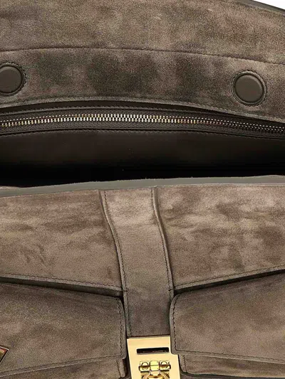 Ferragamo Hug Multipocket L Gray Shoulder Bag