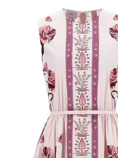 Giambattista Valli Floral Print Sleeveless Belted Midi Dress In Multi