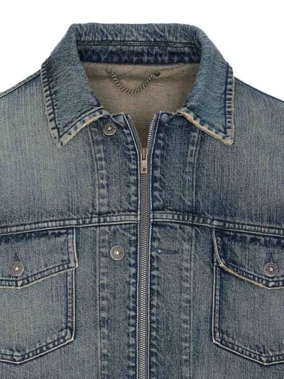 Golden Goose Bomber Blue Washed Effect In Denim In Blue