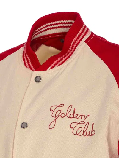 Golden Goose Nic Cotton Jacket With Maxi Golden Club Embroidery In Multi