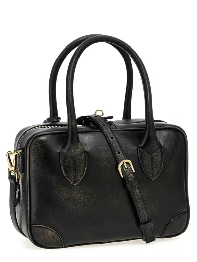 Golden Goose Deluxe Brand Logo Printed Zipped Tote Bag In Black