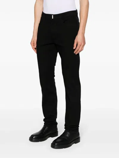 Givenchy Logo-plaque Slim-cut Jeans In Black