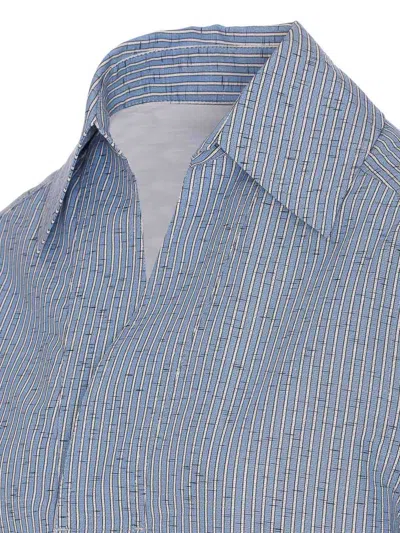 Bottega Veneta Cotton And Linen Blouse In Blue