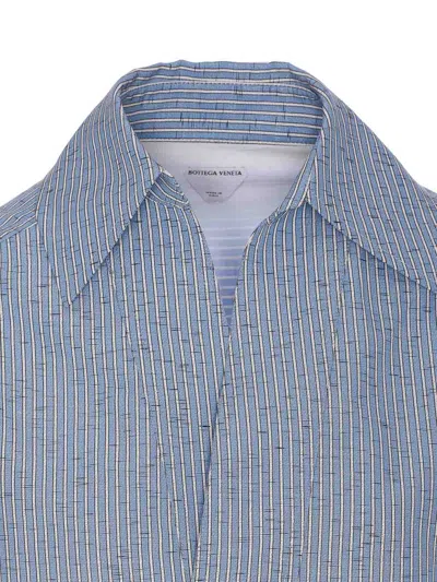 Bottega Veneta Cotton And Linen Blouse In Blue