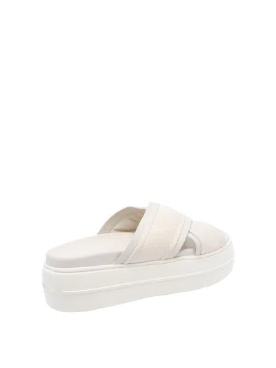 Hogan Cross Strap Platform Sandals In White