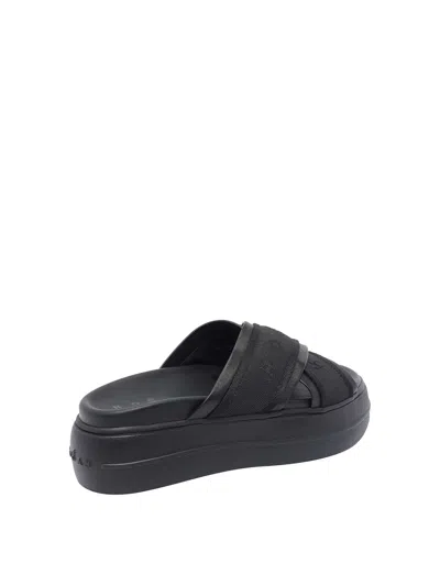 Hogan Cross Strap Platform Sandals In Black
