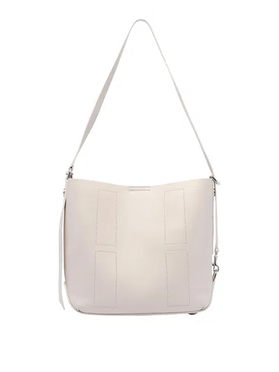 Hogan Rectangular Grained Leather Hobo Bag With Internal Clutch