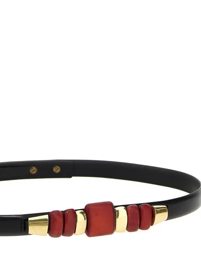Isabel Marant Adjustable Belt With Gold-tone Accents And Embellishments In Black