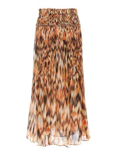 Isabel Marant 'rolande' Animal Print Skirt In Brown