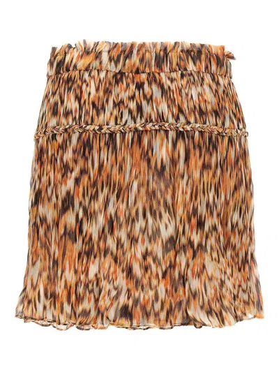 Isabel Marant Roumi Printed Cotton Skirt In Brown
