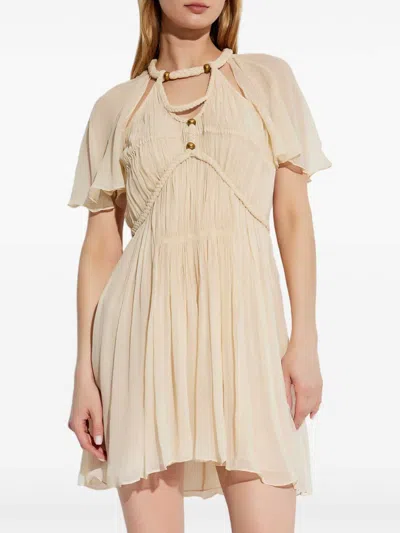 Isabel Marant Knee Length Dress Featuring Braided Detailing In White