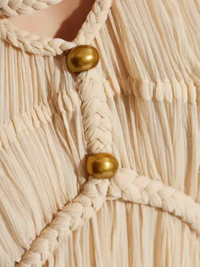 Isabel Marant Knee Length Dress Featuring Braided Detailing In White