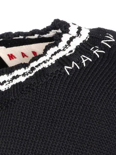 Marni Roundneck Crewneck Crop Distressed Ribbed Contrast