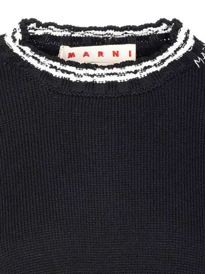 Marni Roundneck Crewneck Crop Distressed Ribbed Contrast