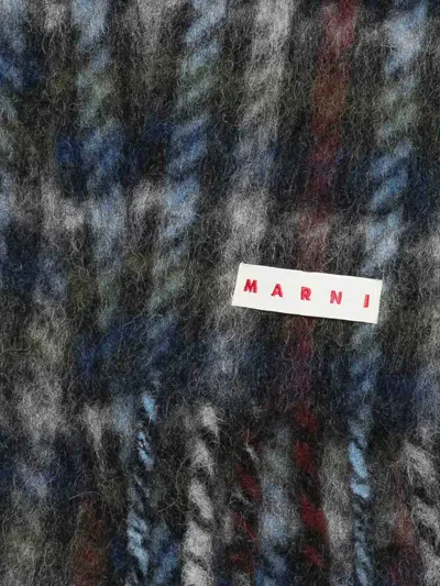 Marni Soft Fringed Scarf Multicolored Pattern In Multi