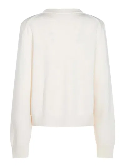 Jil Sander Embroidered Wool Jumper In White