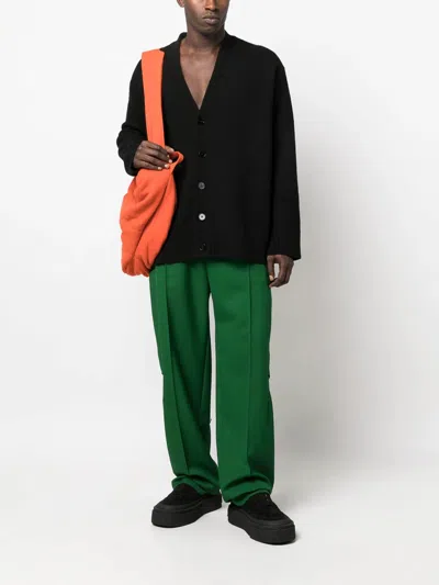 Jil Sander Boiled Wool Cardigan In Black
