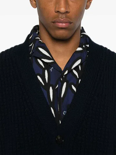 Jil Sander V Neck Cardigan Made From Wool In Blue
