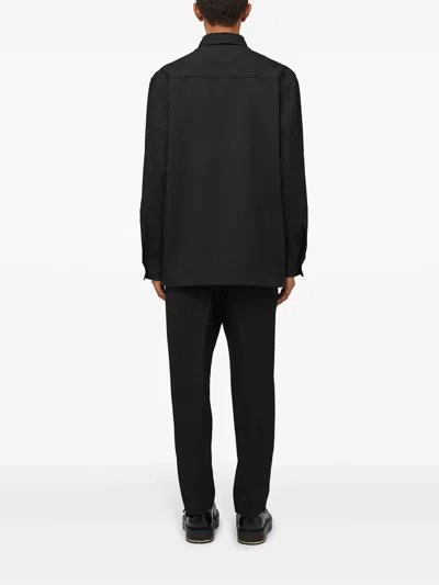 Jil Sander Black Wool Tapered Trousers In Black
