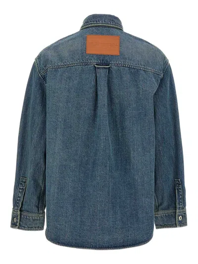 Jil Sander Denim Jacket Featuring Chest Pocket And Contrast Stitching In Blue
