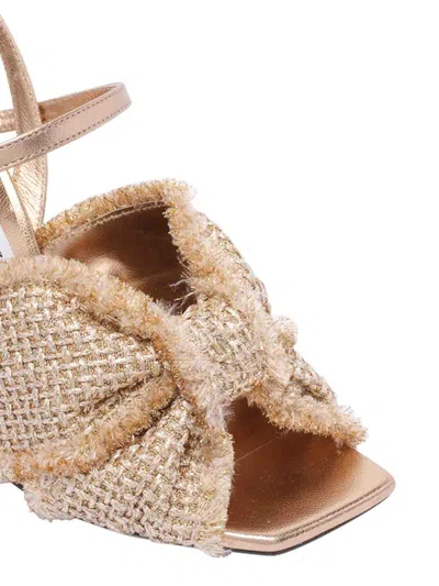 Jimmy Choo Women Annika Leather And Rafia Sandals In Brown