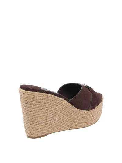 Jimmy Choo Leda Espadrille Sole Wedge Sandals In Brown